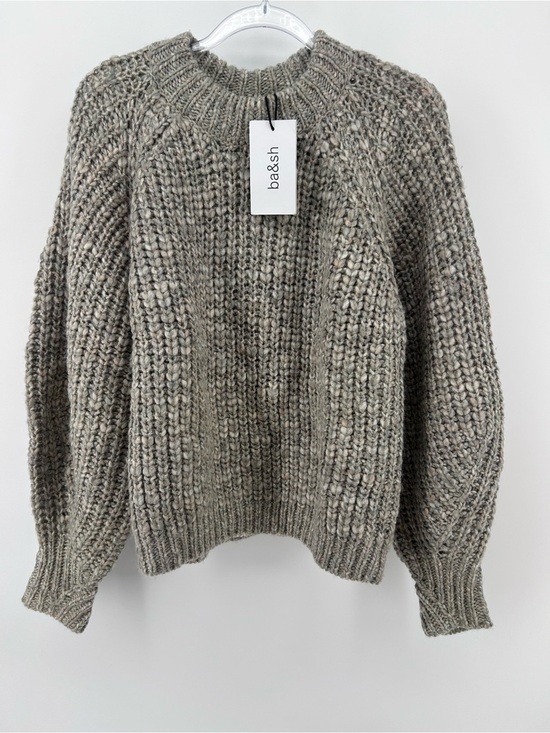 ba&sh Sweaters - ba&sh Gray Chunky Wool Blend Knit Oversized Sweater Sz 1 NWT French Paris US 4